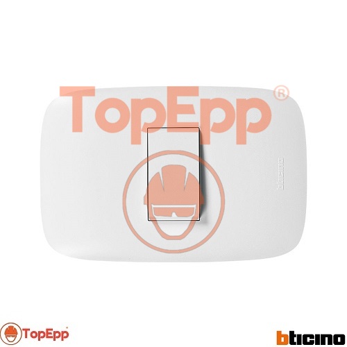 Interruptor Simple 10A 250V - 3 Vias Blanco - Domino Sencia - Cod AP1101 - Bticino - TopEpp S.A.C.