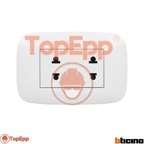 Tomacorriente Universal doble - 2 X 16A 250V - Domino Sencia - Cod AP1212 - Bticino - TopEpp S.A.C.