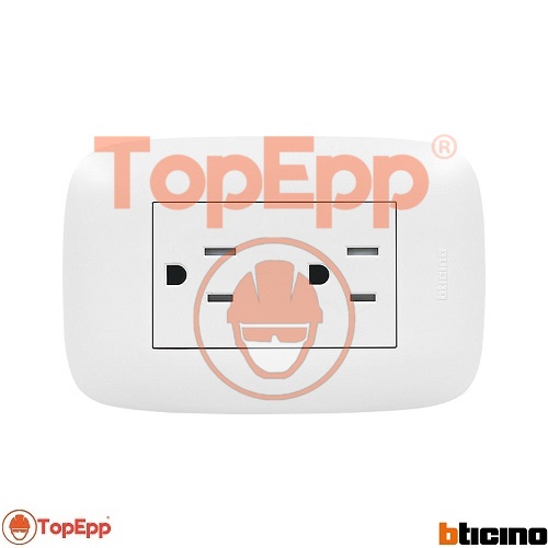 Tomacorriente duplex 2X15A+T 250V - Domino Sencia - COD AP1228 - Bticino - TopEpp S.A.C.