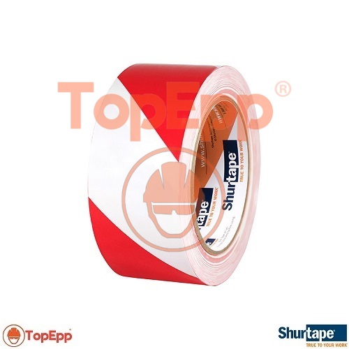 Cinta de señalizacion VP-415 - Roja con blanco - Shurtape - TopEpp S.A.C.