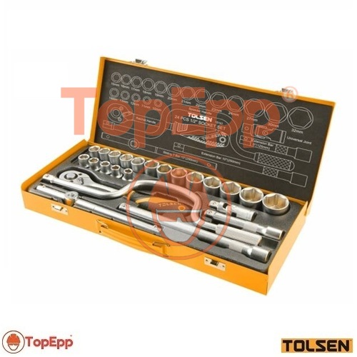 Juego de dados 1-2 - 10mm 32mm - 22 piezas - Tolsen - TopEpp S.A.C.
